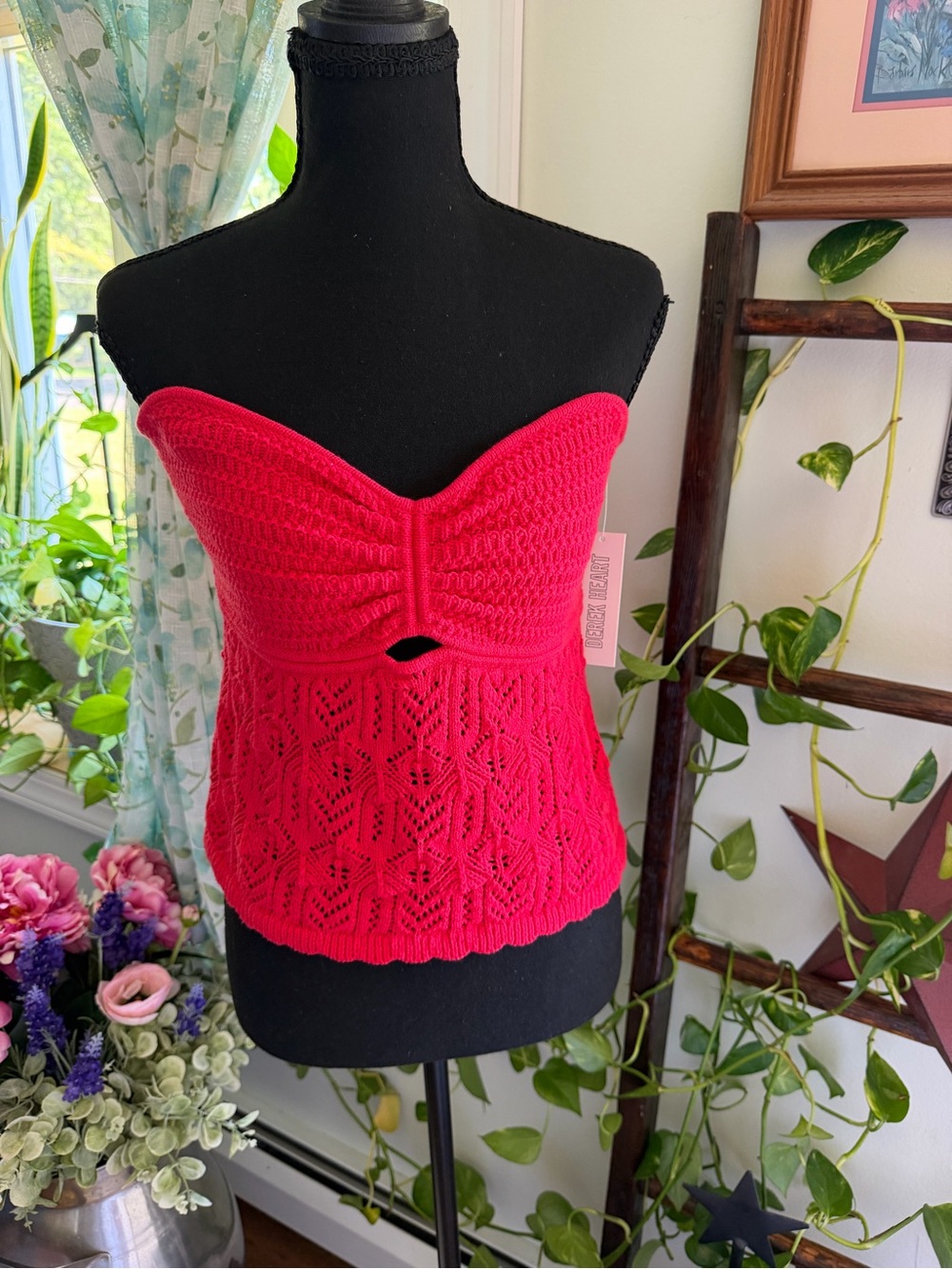 Derek Heart Red Crochet Strapless Camisole ❤️❤️❤️ So Cute
